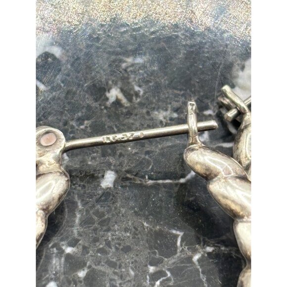 Sterling Silver Twisted Hoop Earrings 1.25 Inches Vintage Style Lightweight 9.5g - Picture 6 of 10